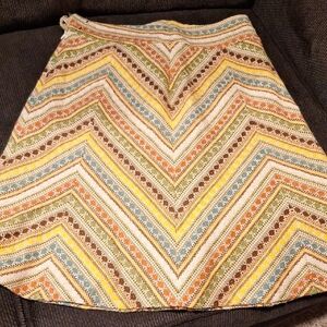 Nanette Lepore Multicolor Chevron Tweed A-Line Skirt